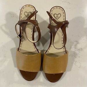 Madeline Brown and Tan Strappy Sandals, Size 8